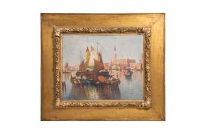 F. STERNY (XXe siècle)
Embarcation à Venise...