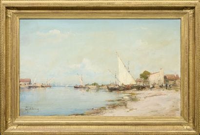 Émile GODCHAUX (1860-1938) 
Voiliers sur...