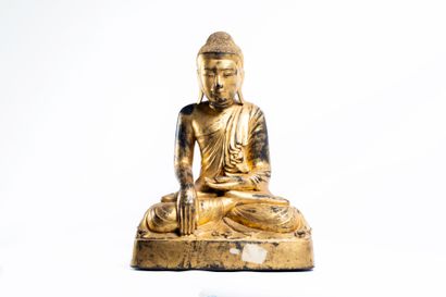 ASIE 
Importante sculpture de bouddha assis...