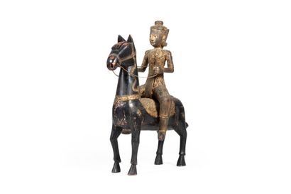 ASIE 
Sculpture d'un cavalier sur son cheval...