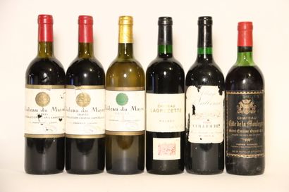 2 bottles of GRAVES red 1996 CHÂTEAU DU MAYNE.
1...