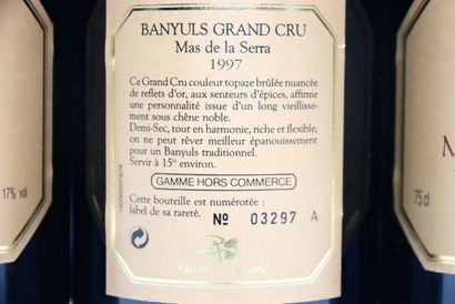 3 bottles of red BANYULS 1997, MAS DE LA...