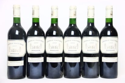 6 bottles of red BORDEAUX 2001, CHÂTEAU HAUT-RIOT....
