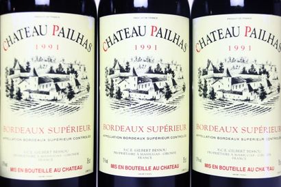 6 bottles of BORDEAUX SUPÉRIEUR red 1991,...