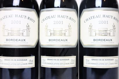 6 bottles of red BORDEAUX 2001, CHÂTEAU HAUT-RIOT....