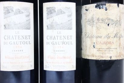 2 bottles of red CAHORS 1994, LE CHATENET...