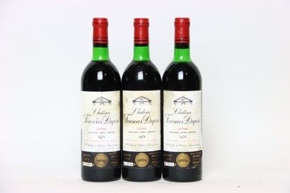 3 bouteilles de LISTRAC rouge 1978, CHÂTEAU...