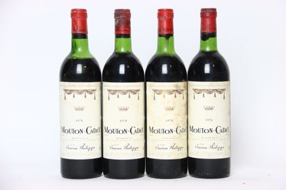 4 bottles of red BORDEAUX 1978, MOUTON-CADET...