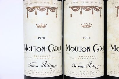 4 bottles of red BORDEAUX 1978, MOUTON-CADET...