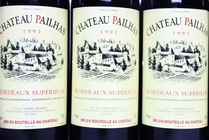 6 bottles of BORDEAUX SUPÉRIEUR red 1991,...