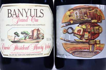 3 bottles of red BANYULS 1997, MAS DE LA...