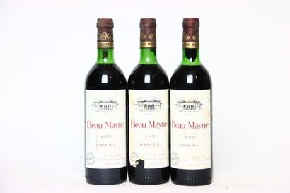 3 bottles of red BORDEAUX 1979, BEAU MAY...