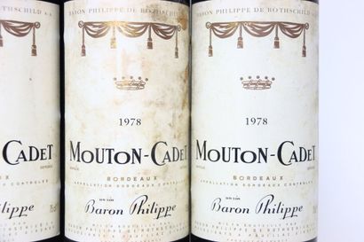 4 bottles of red BORDEAUX 1978, MOUTON-CADET...