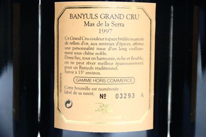 3 bottles of red BANYULS 1997, MAS DE LA...