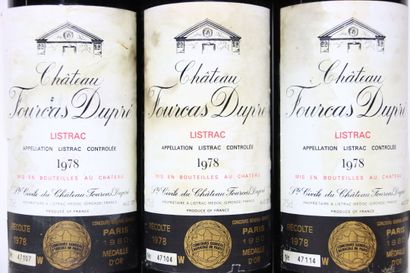 3 bouteilles de LISTRAC rouge 1978, CHÂTEAU...