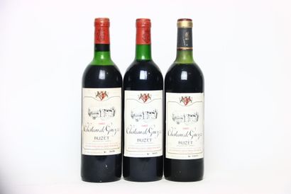 3 bottles of red BUZET 1985, CHÂTEAU DE ...