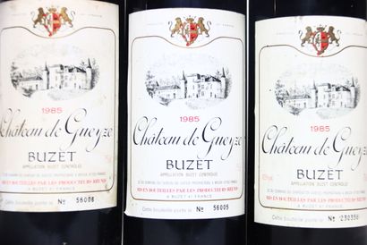 3 bottles of red BUZET 1985, CHÂTEAU DE ...