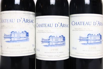 6 bouteilles de MARGAUX rouge 1998, CHÂTEAU...