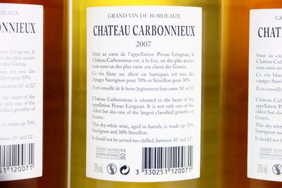 6 bouteilles de PESSAC-LÉOGNAN blanc 2007,...