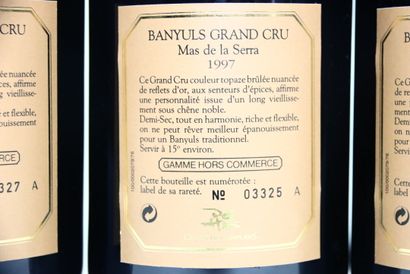 6 bottles of red BANYULS 1997, MAS DE LA...