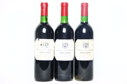 3 bouteilles de PESSAC-LÉOGNAN rouge 1990,...