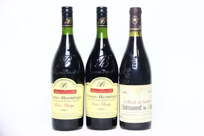 2 bottles of CROZES-HERMITAGE red 2001, DOMAINE...