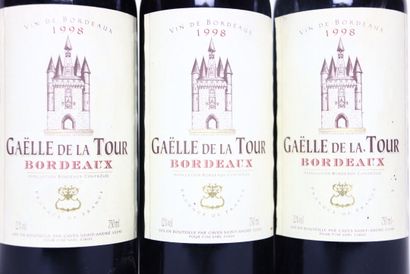 3 bottles of red BORDEAUX 1998, GAËLLE DE...