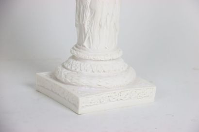 Fluted column on pedestal in the Greek style,...