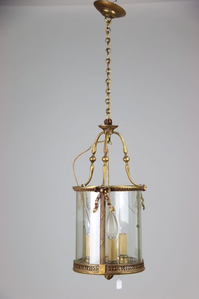 Lantern of vestibule in gilt bronze with...