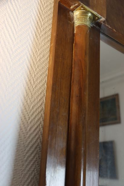 Mahogany and mahogany veneer mirror with...