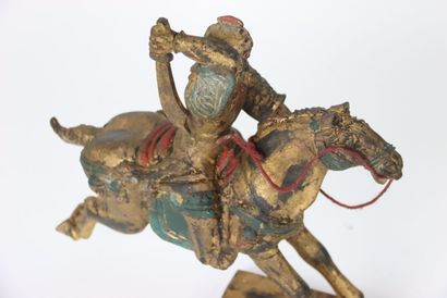 ASIA, pair of soldiers on horseback, gilded...