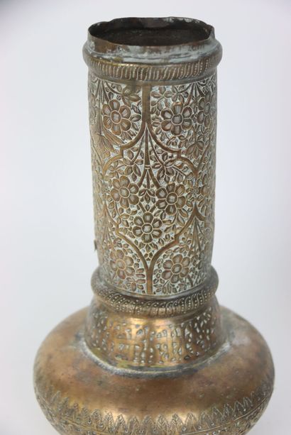 PERSIA, XIXth century. Pique-cierge in chased...