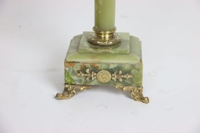 Marble mantel set with ormolu ornaments including...
