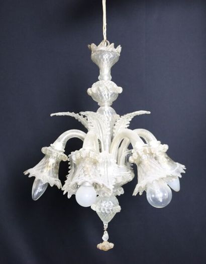 MURANO (Dans le gout). Lustre à cinq feux...