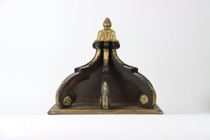 Blackened wood and gilded bronze wall bracket,...