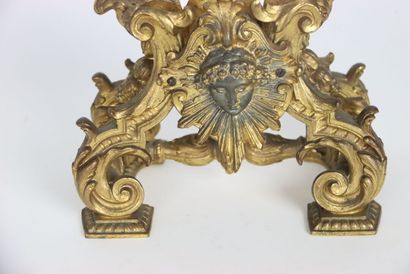 Élément décoratif en bronze ciselée et doré...