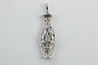 Pendentif de style art déco en or gris 18K...