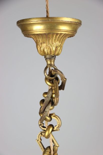 Large ormolu chandelier with four arms of...