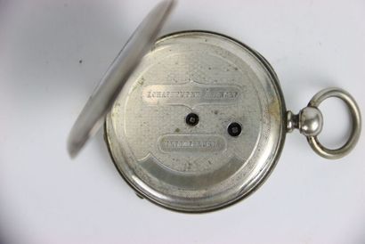 Silver pocket watch. Roman numerals. Gross...