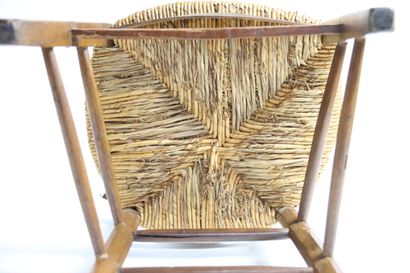 Meeting of an armchair and a chair in beech...