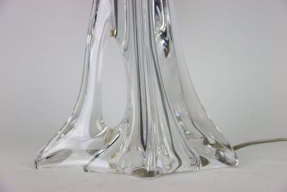 DAUM France. Pied de lampe en cristal. Signé....