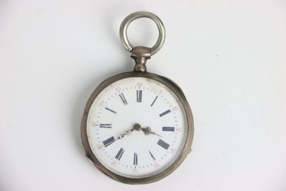Silver pocket watch. Roman numerals. Gross...