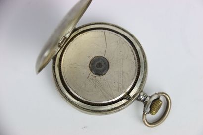 Silver pocket watch, 8 days Hebdomas. Arabic...