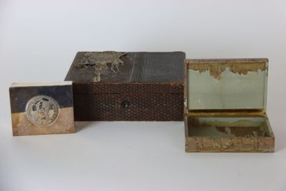 Meeting of boxes including a hard stone box,...