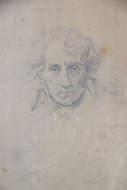 Réunion de dessins comprenant :
- Homme pensif,...