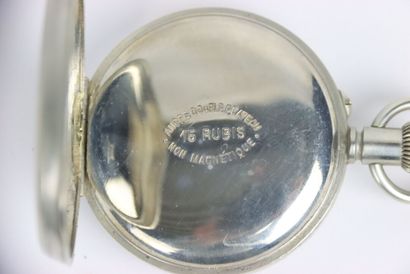 Pocket watch in metal. Arabic numerals. Gross...