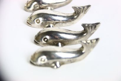 Meeting of twelve silver plated knife holders...
