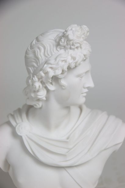 Bust of Apollo looking to the left, sculpture...