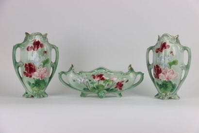 KELLER & GUERIN, Lunéville. Pair of ceramic...