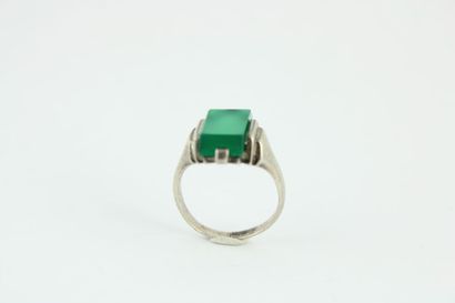 Bague en argent art déco tank (800/1000)...